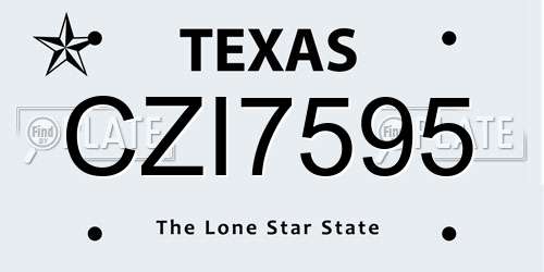 CZI7595 Texas License Plate