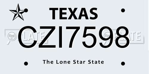 CZI7598 Texas License Plate