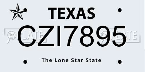 CZI7895 Texas License Plate