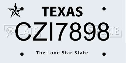 CZI7898 Texas License Plate