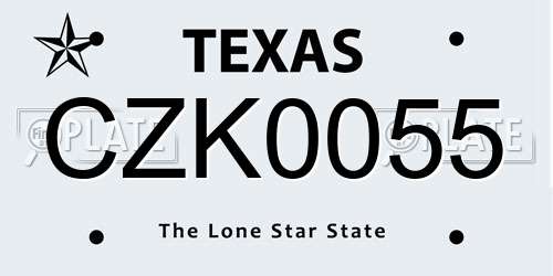 CZK0055 Texas License Plate
