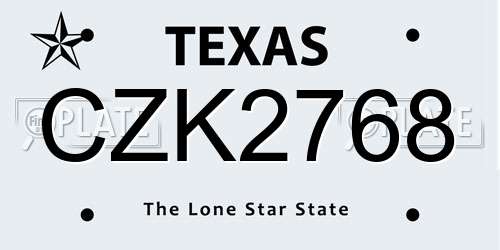 CZK2768 Texas License Plate