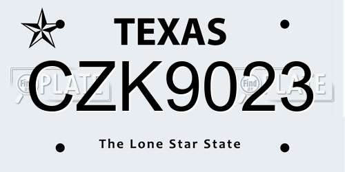 CZK9023 Texas License Plate
