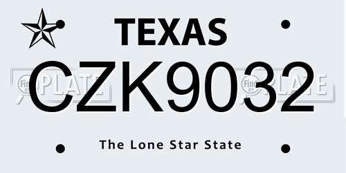 CZK9032 Texas License Plate