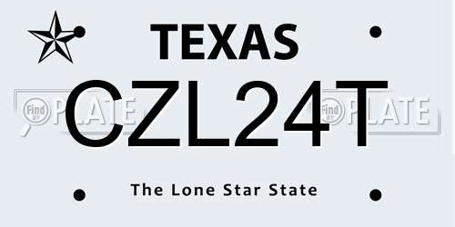 CZL24T Texas License Plate