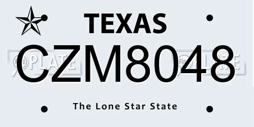 CZM8048 Texas License Plate