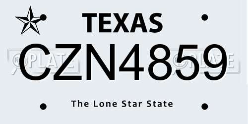 CZN4859 Texas License Plate