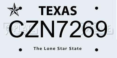 CZN7269 Texas License Plate