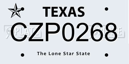 CZP0268 Texas License Plate