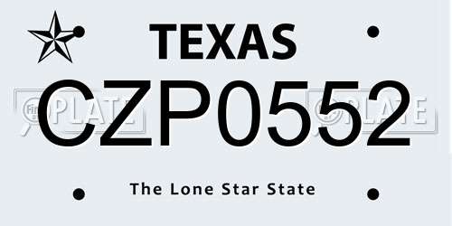 CZP0552 Texas License Plate