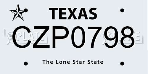 CZP0798 Texas License Plate