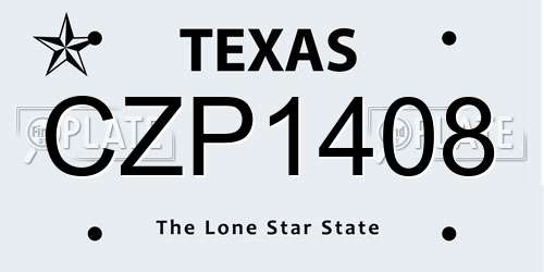 CZP1408 Texas License Plate