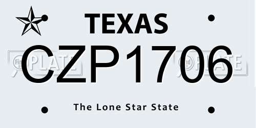 CZP1706 Texas License Plate