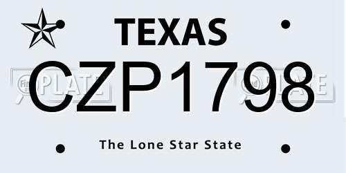 CZP1798 Texas License Plate