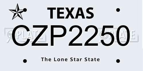 CZP2250 Texas License Plate