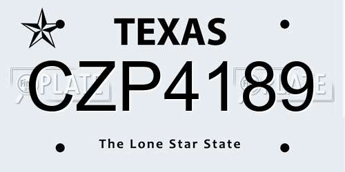 CZP4189 Texas License Plate