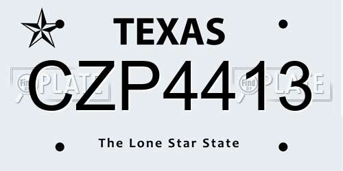 CZP4413 Texas License Plate
