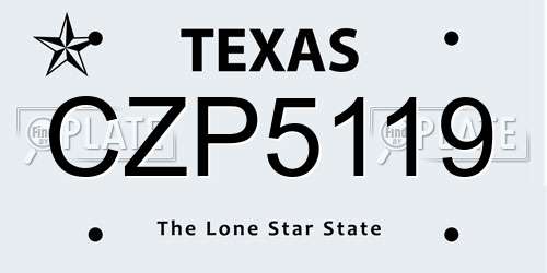 CZP5119 Texas License Plate