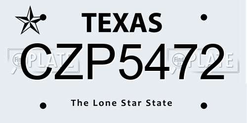 CZP5472 Texas License Plate