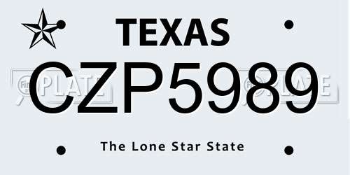 CZP5989 Texas License Plate