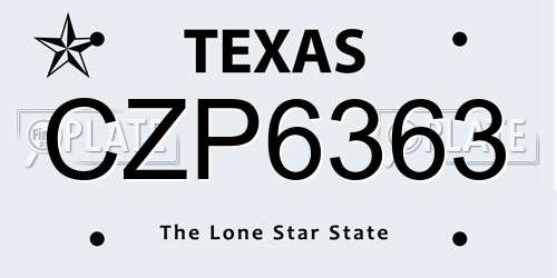 CZP6363 Texas License Plate