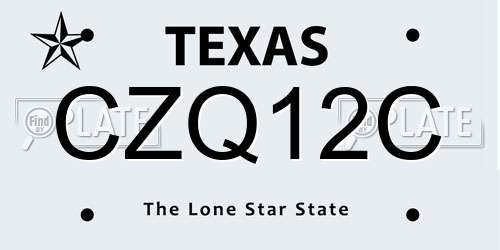 CZQ12C Texas License Plate