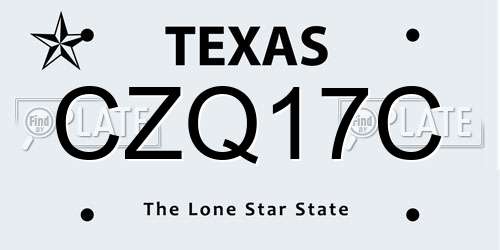 CZQ17C Texas License Plate