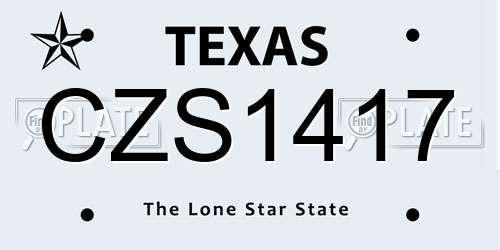 CZS1417 Texas License Plate