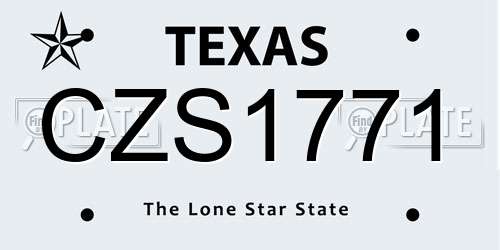 CZS1771 Texas License Plate