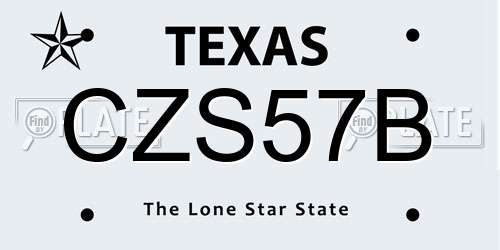 CZS57B Texas License Plate