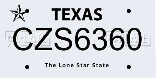 CZS6360 Texas License Plate