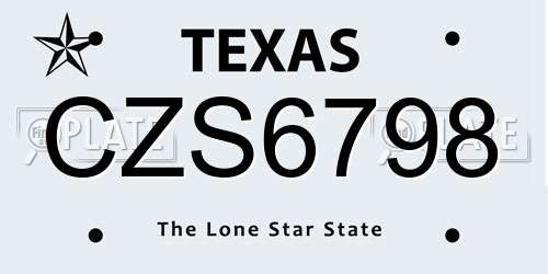 CZS6798 Texas License Plate