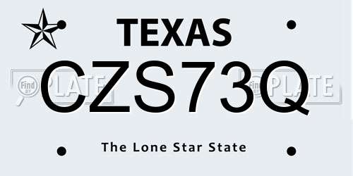 CZS73Q Texas License Plate