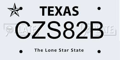 CZS82B Texas License Plate