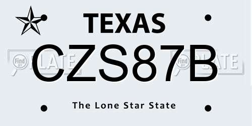 CZS87B Texas License Plate
