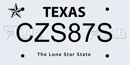 CZS87S Texas License Plate