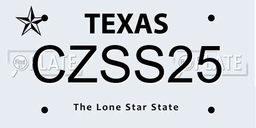 CZSS25 Texas License Plate