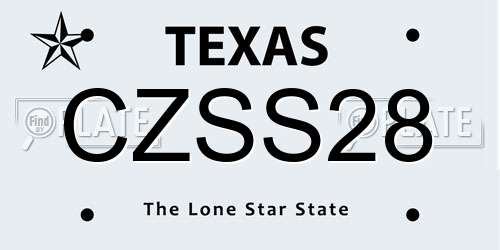 CZSS28 Texas License Plate