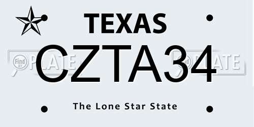 CZTA34 Texas License Plate