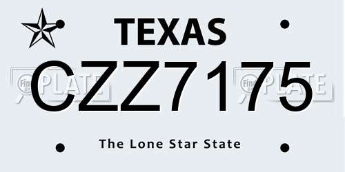 CZZ7175 Texas License Plate