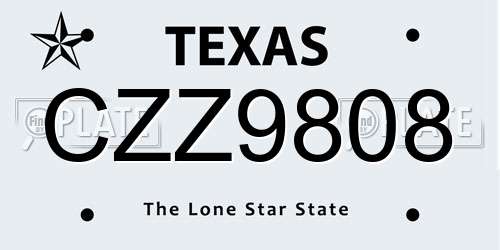 CZZ9808 Texas License Plate