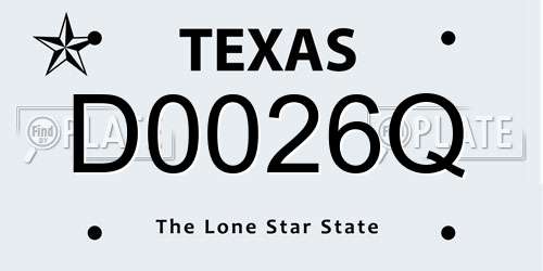 D0026Q Texas License Plate