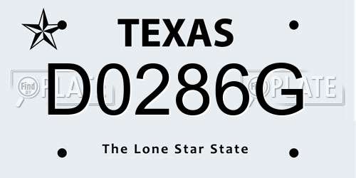 D0286G Texas License Plate