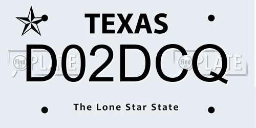 D02DCQ Texas License Plate