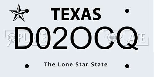 D02OCQ Texas License Plate