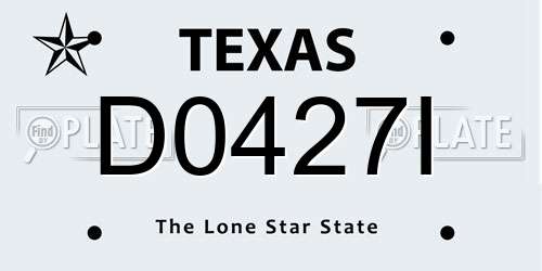 D0427I Texas License Plate