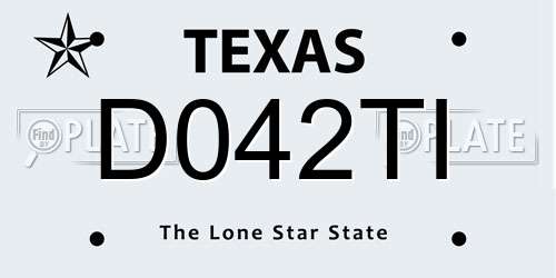 D042TI Texas License Plate