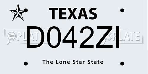D042ZI Texas License Plate