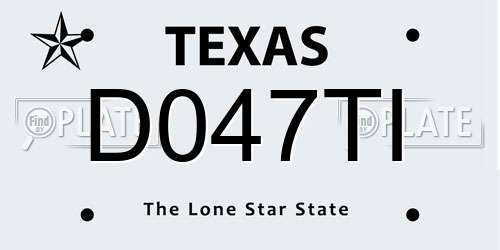 D047TI Texas License Plate