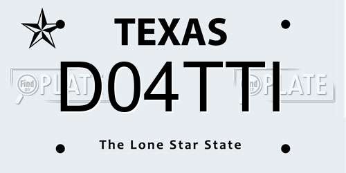 D04TTI Texas License Plate